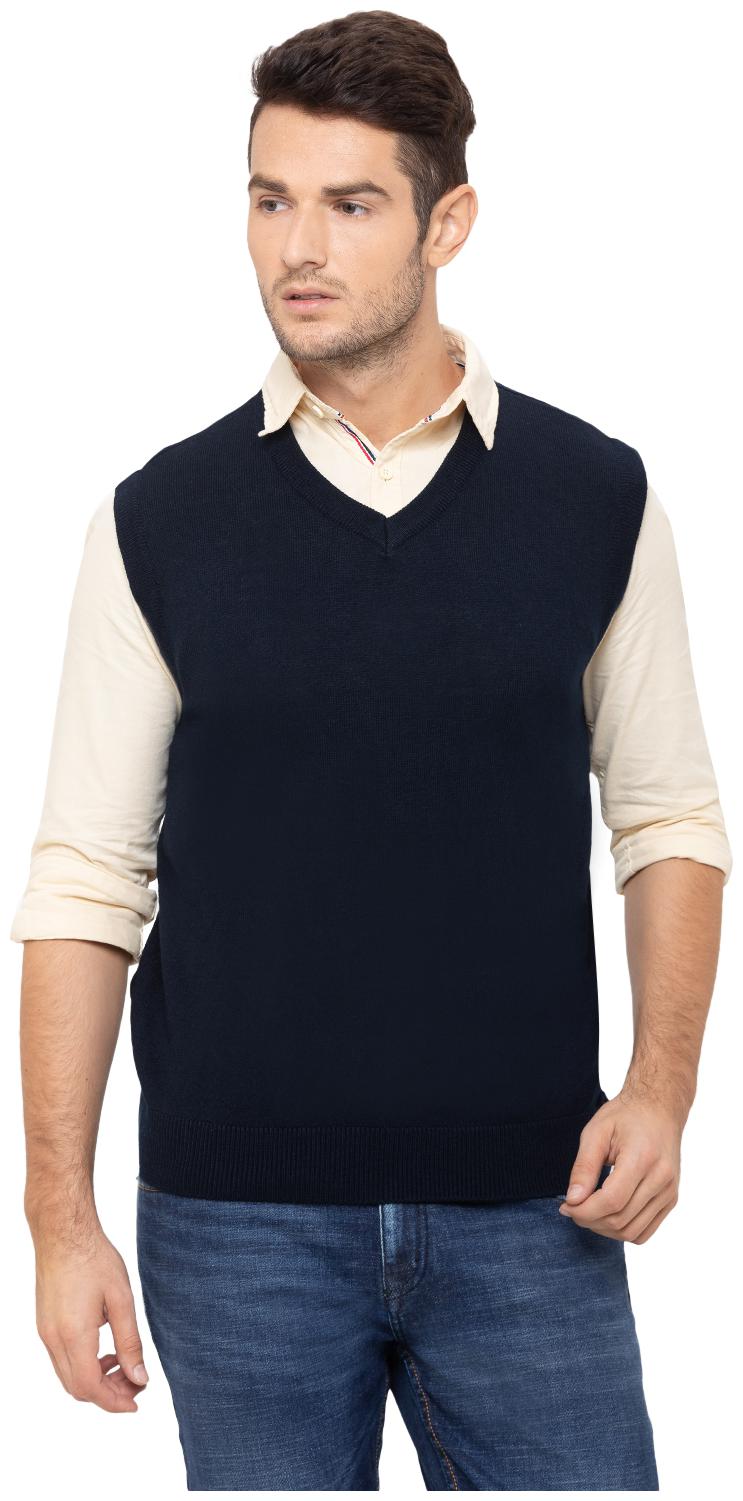 

Globus Men Navy blue V neck Pullover