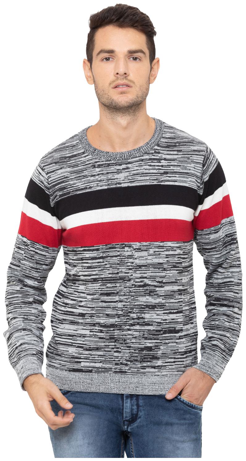 

Globus Men Grey Round neck Pullover