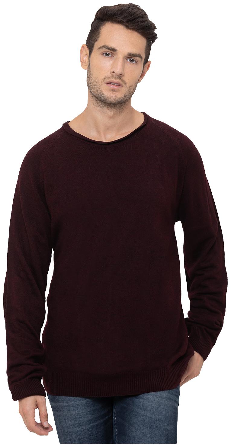 

Globus Men Maroon Round neck Pullover