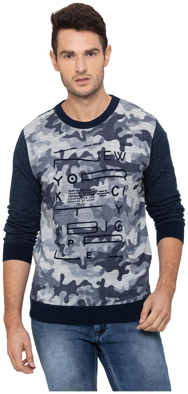 

Globus Men Blue Round neck Pullover