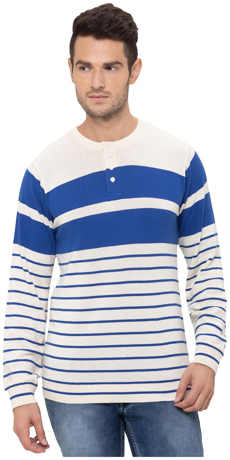 

Globus Men White Henley neck Pullover