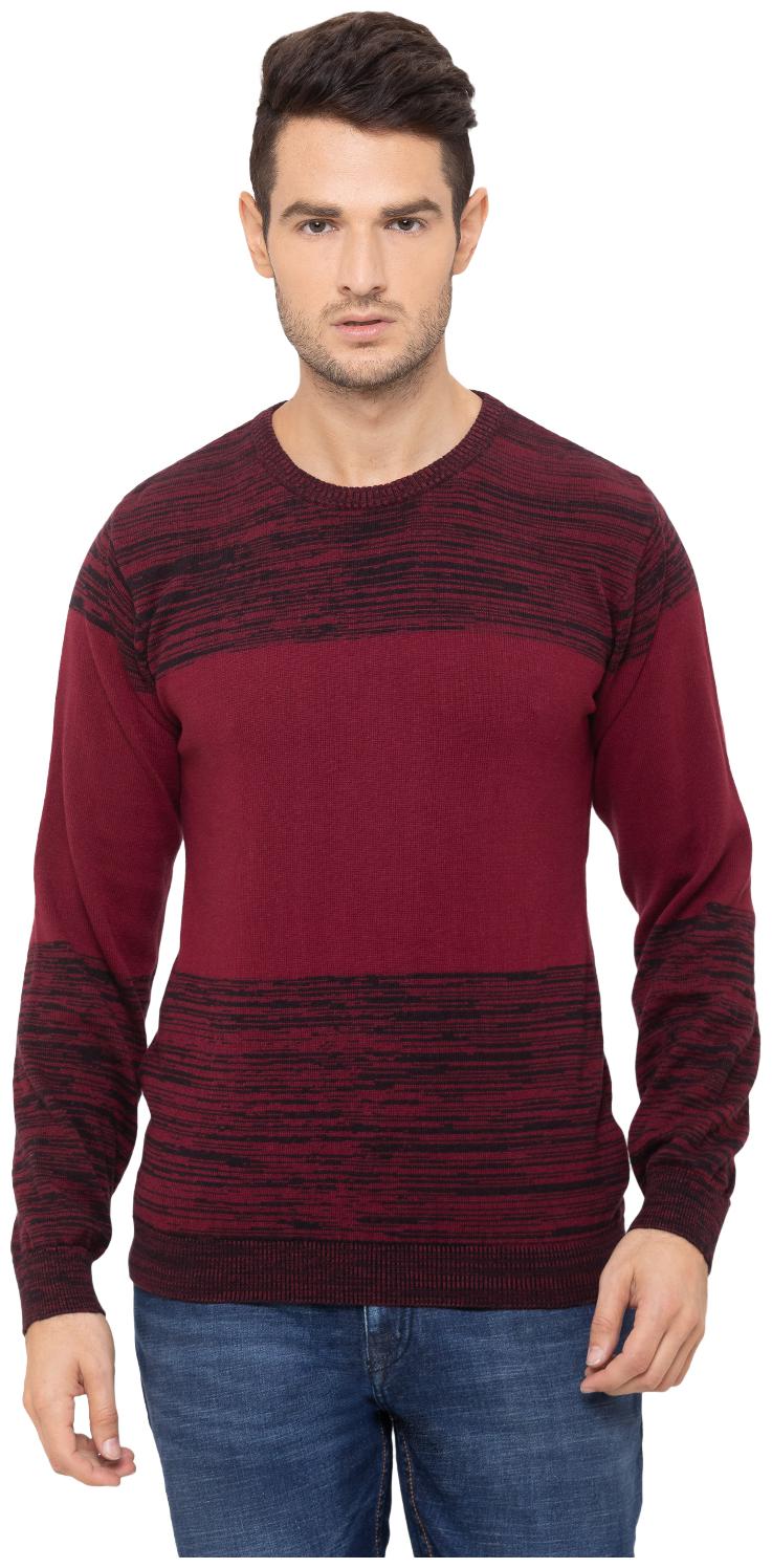

Globus Men Maroon Round neck Pullover
