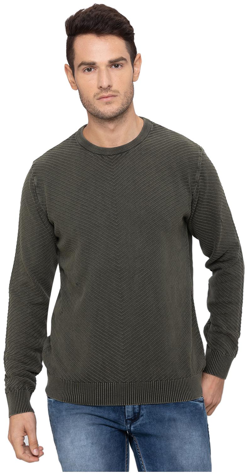 

Globus Men Acrylic Solid Pullover Olive