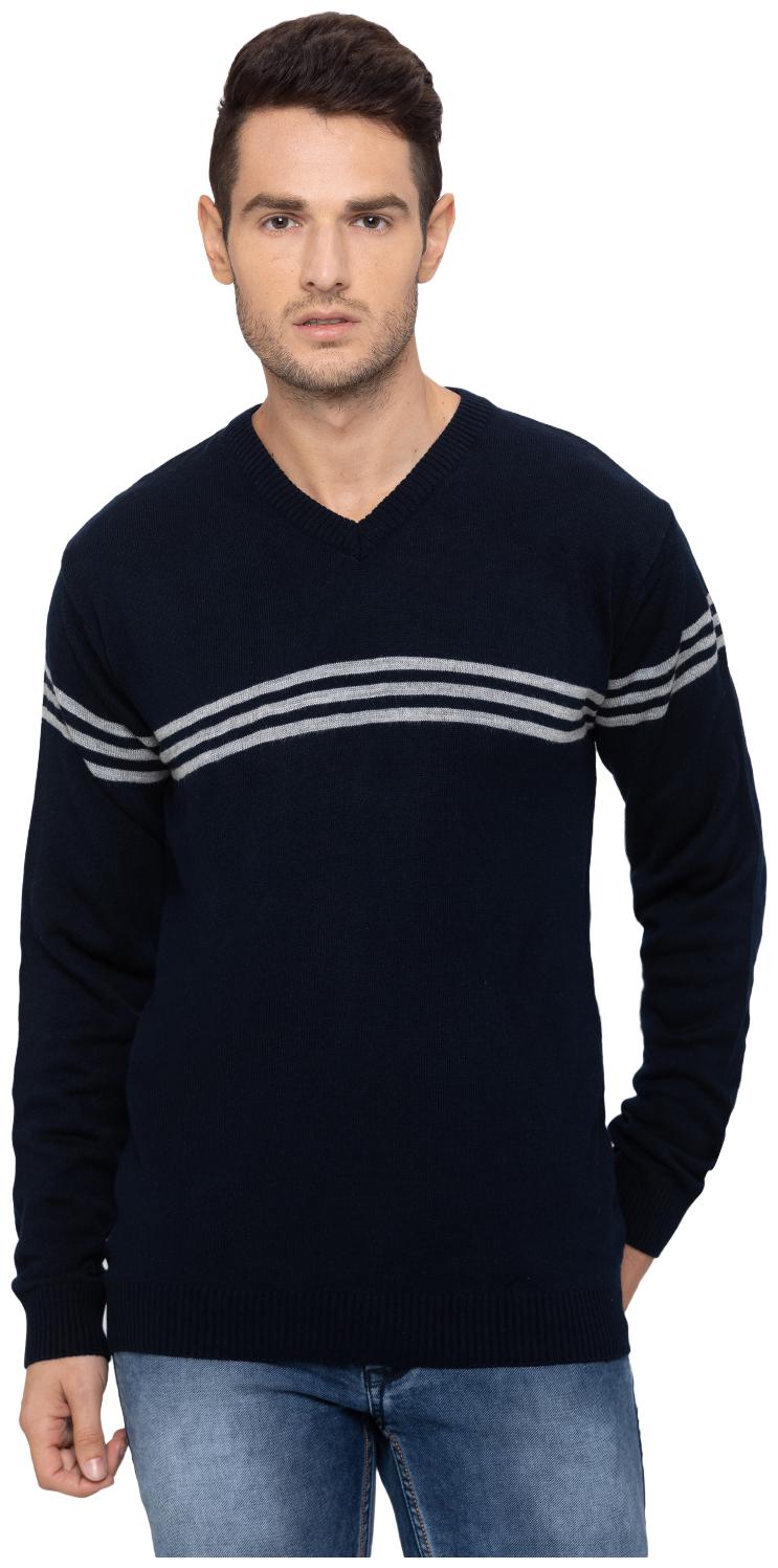 

Globus Men Navy blue V neck Pullover