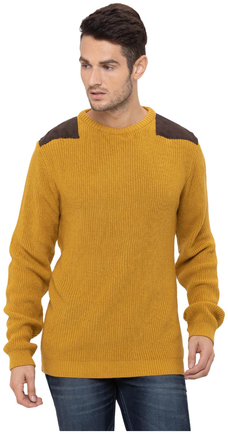 

Globus Men Yellow Round neck Pullover