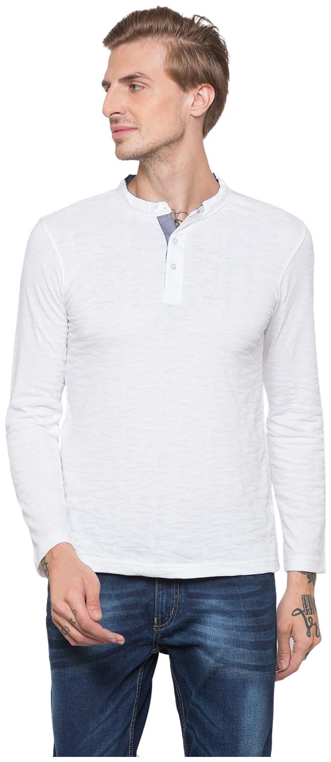 

Globus Men White Slim fit Cotton Henley neck T-Shirt - Pack Of 1