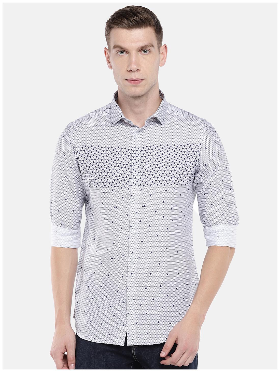 

Globus Men White Geometric Regular Fit Casual Shirt