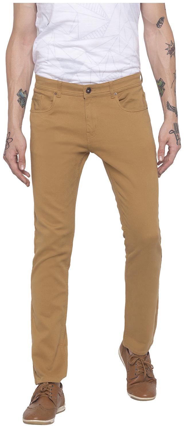 

Globus Men Beige Solid Slim fit Regular trousers