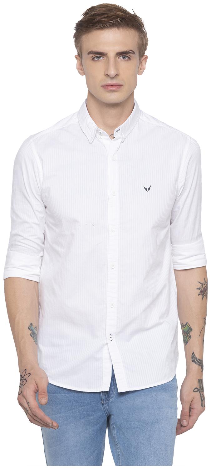 

Globus Men White Pinstrips Regular Fit Casual Shirt