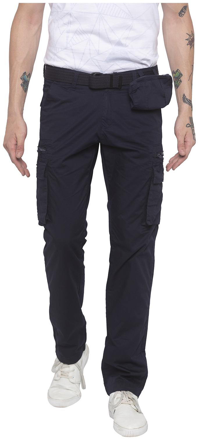 

Globus Men Blue Solid Slim fit Regular trousers