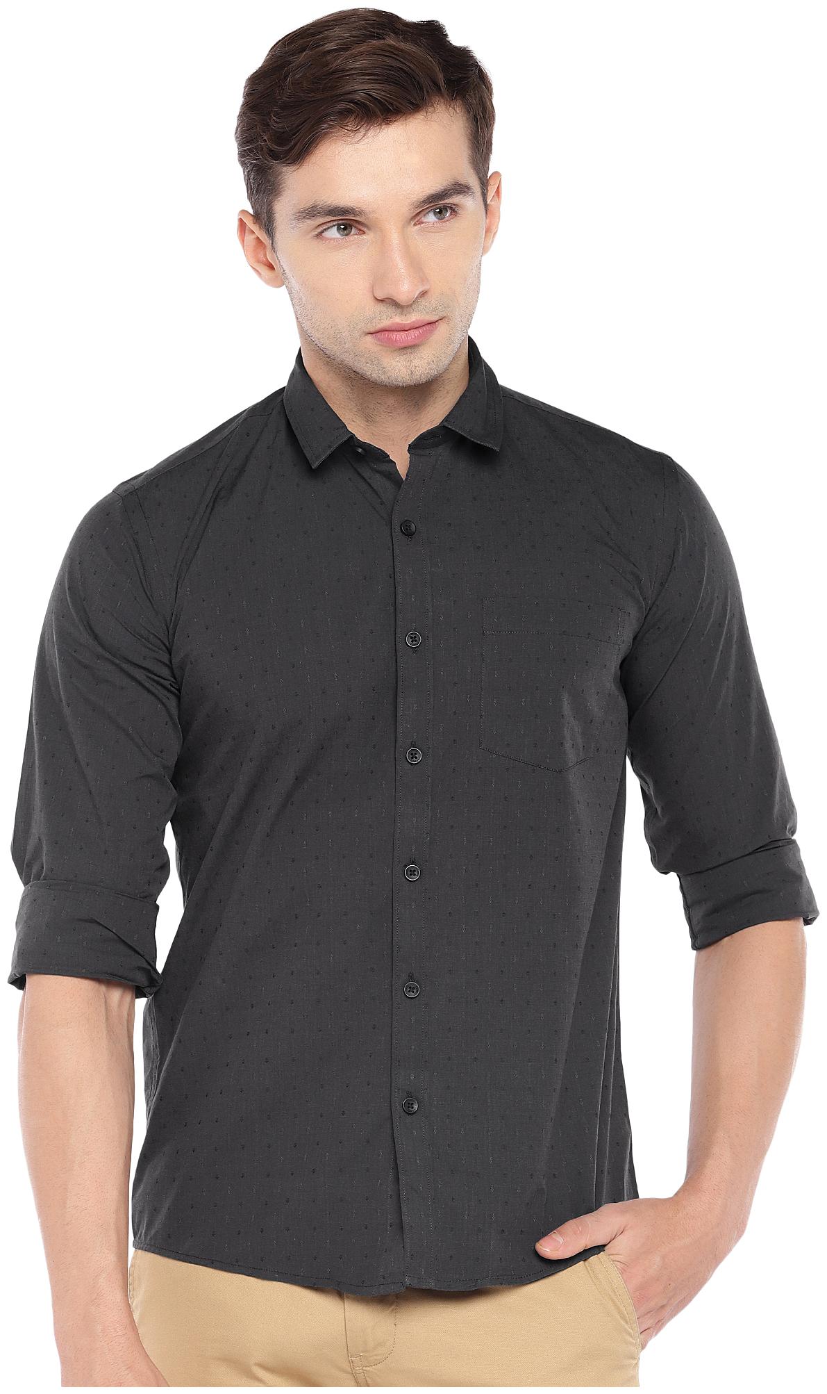 

Globus Men Black Printed Regular Fit Casual Shirt