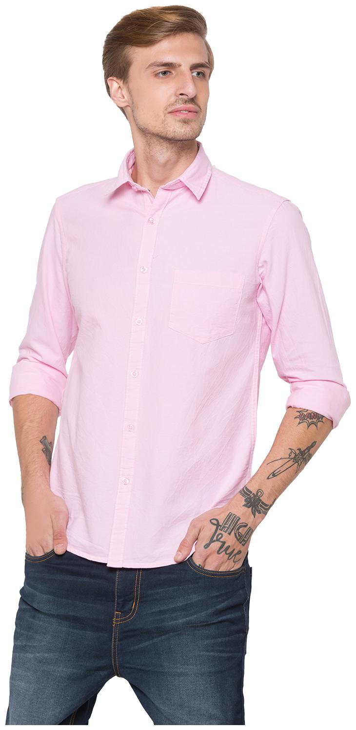 

Globus Men Pink Solid Regular Fit Casual Shirt