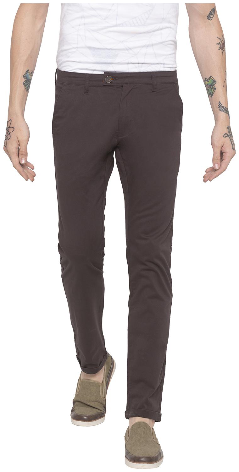 

Globus Men Brown Solid Slim fit Regular trousers