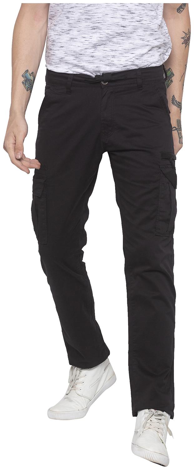 

Globus Men Black Solid Slim fit Regular trousers