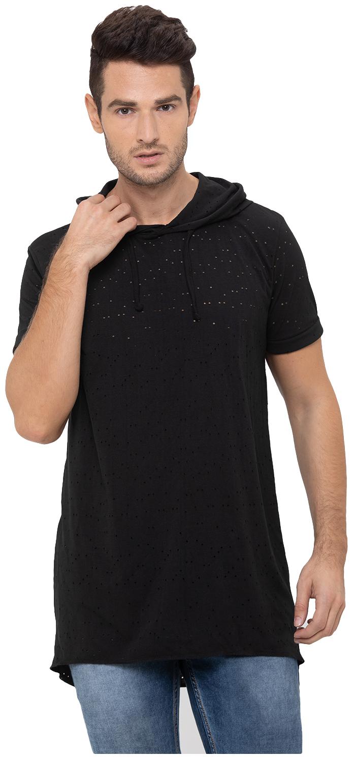 

Globus Men Black Regular fit Cotton Hood T-Shirt - Pack Of 1