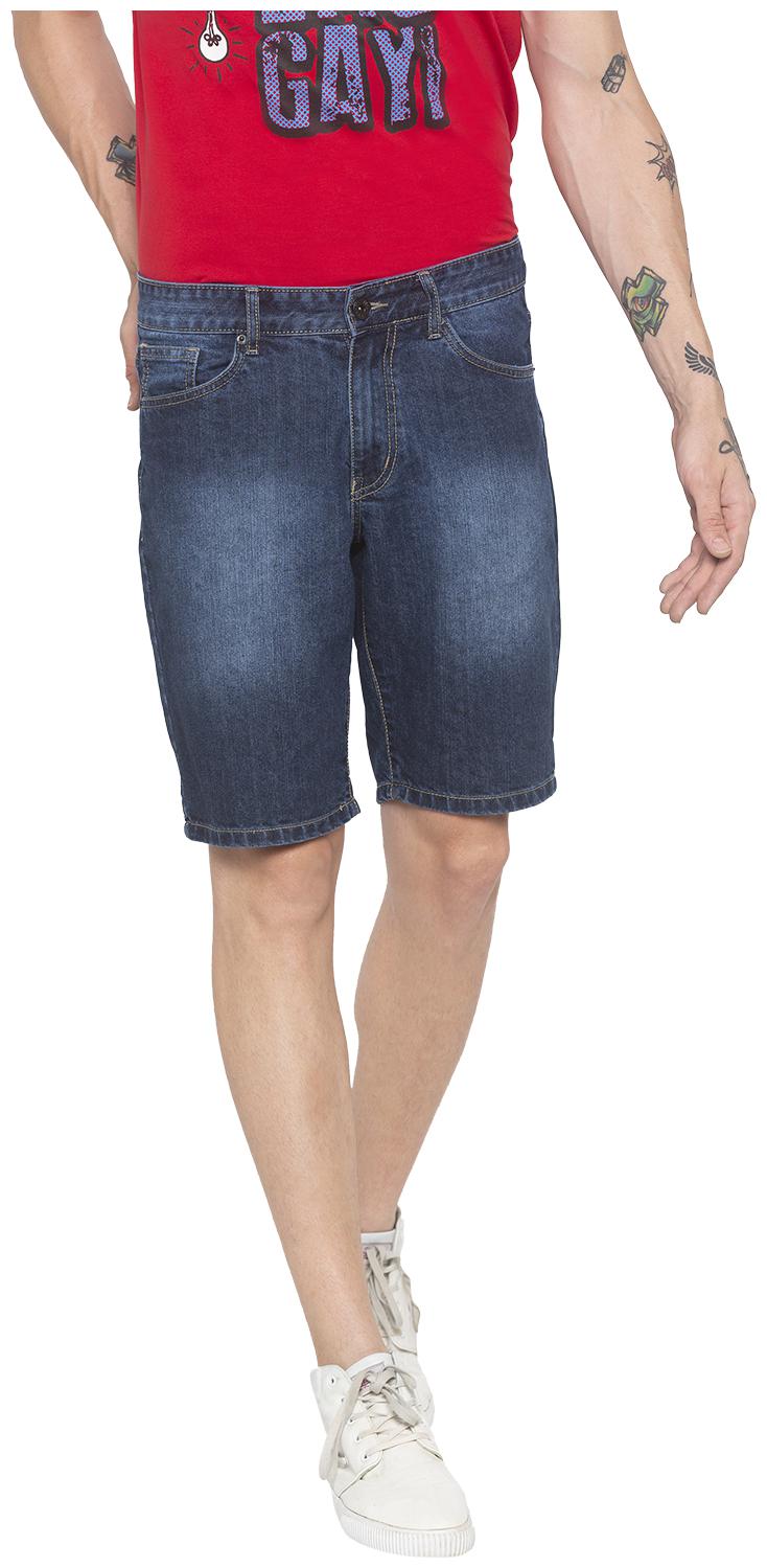 

Globus Men Blue Slim Fit Denim Shorts