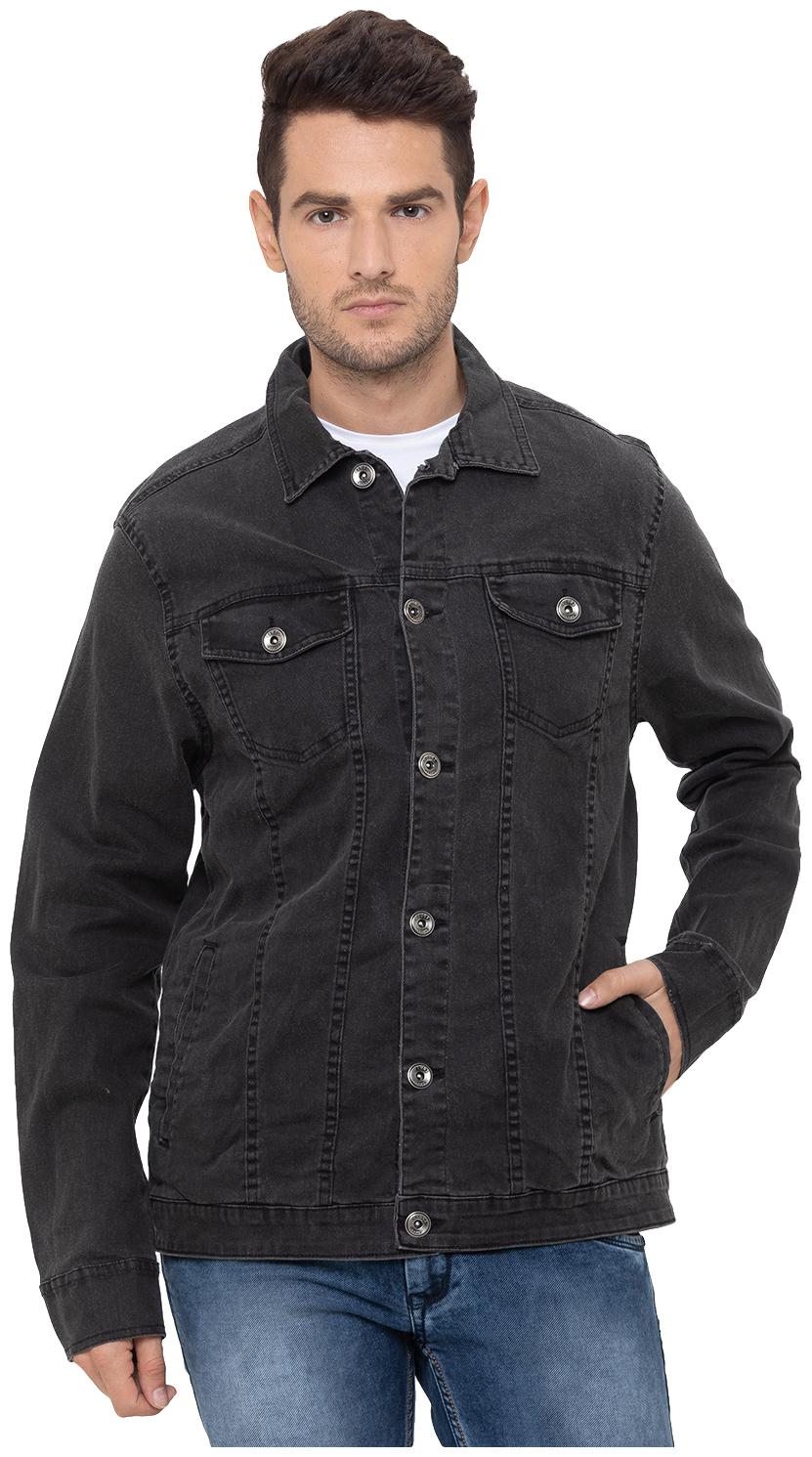 

Globus Men Black Solid Denim jacket