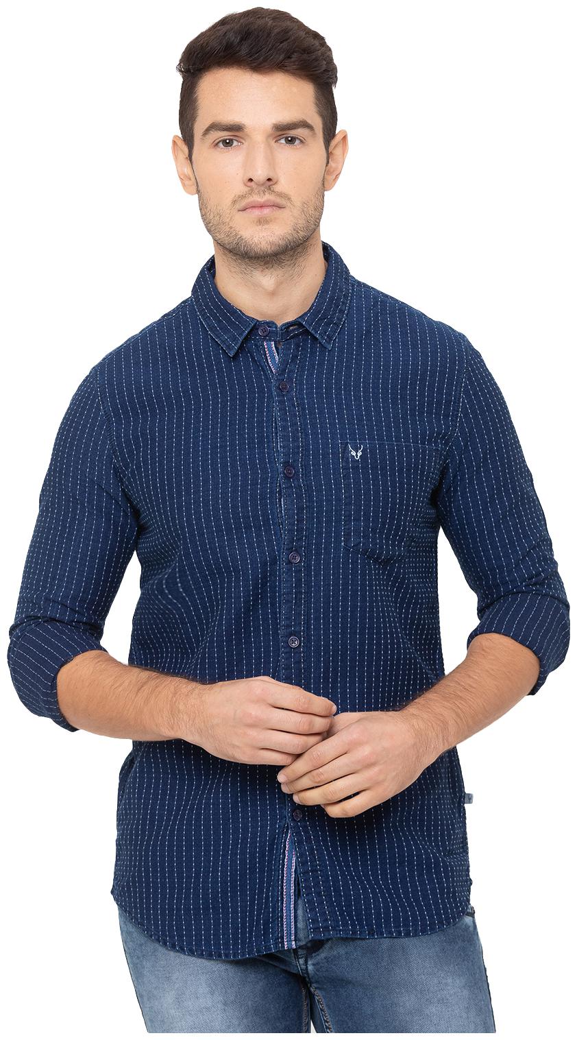 

Globus Men Cotton Striped Blue Casual Shirt