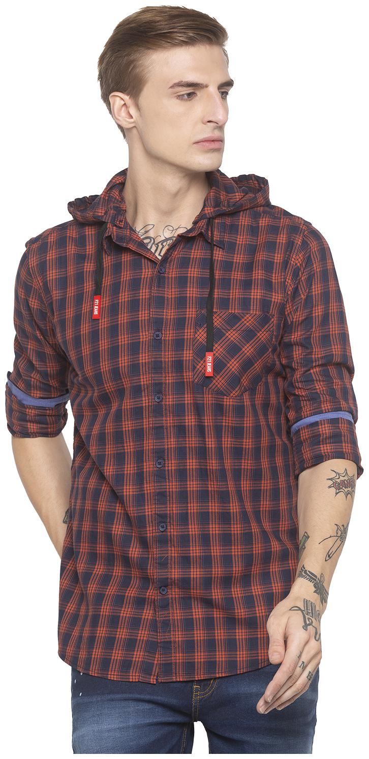 

Globus Men Blue Checked Regular Fit Casual Shirt