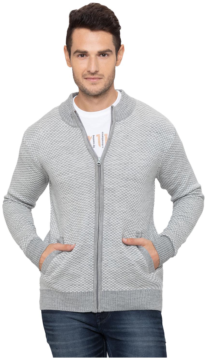 

Globus Men Grey Henley neck Cardigan