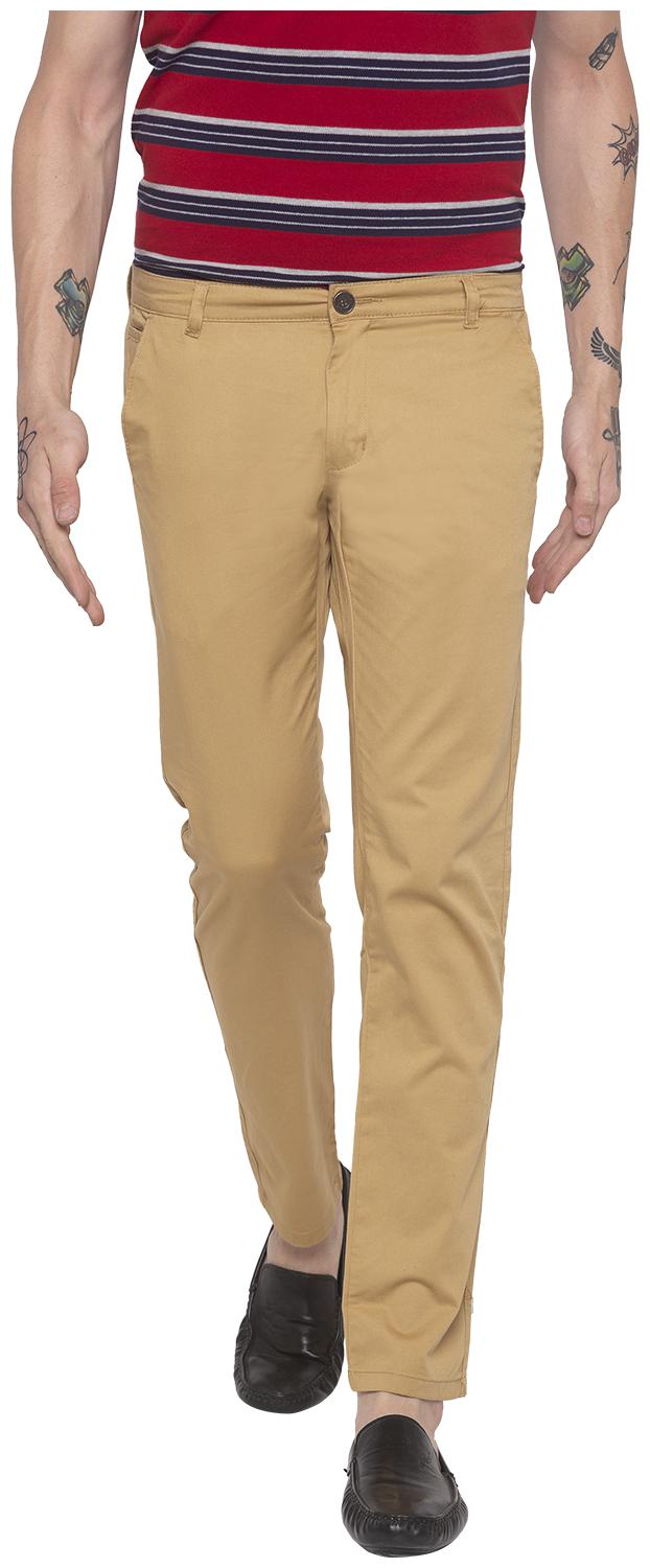

Globus Men Beige Solid Slim fit Regular trousers