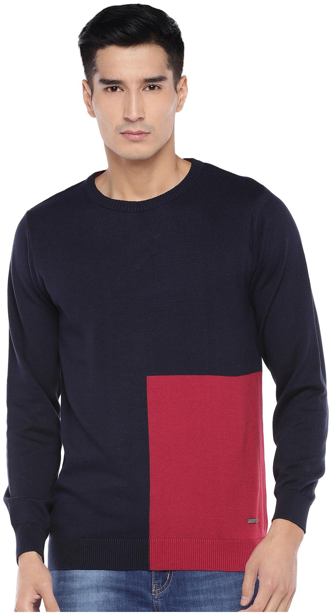 

Globus Men Blue Red Round neck Pullover