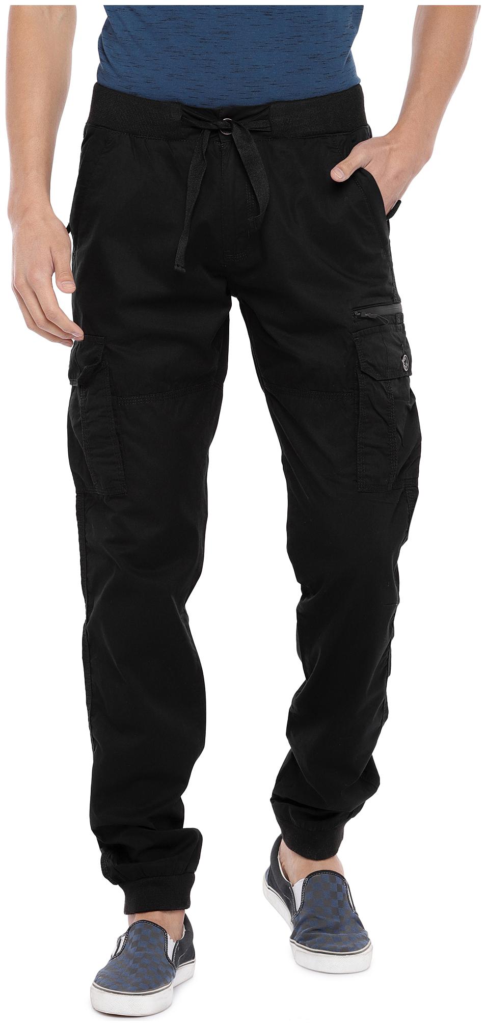 

Globus Men Black Solid Slim fit Joggers