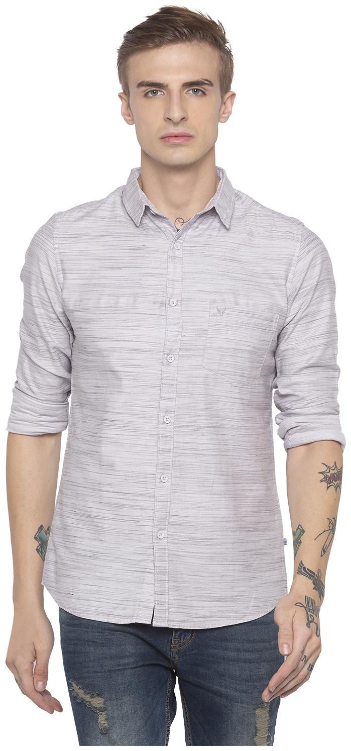 

Globus Men Grey Weaved Regular Fit Casual Shirt