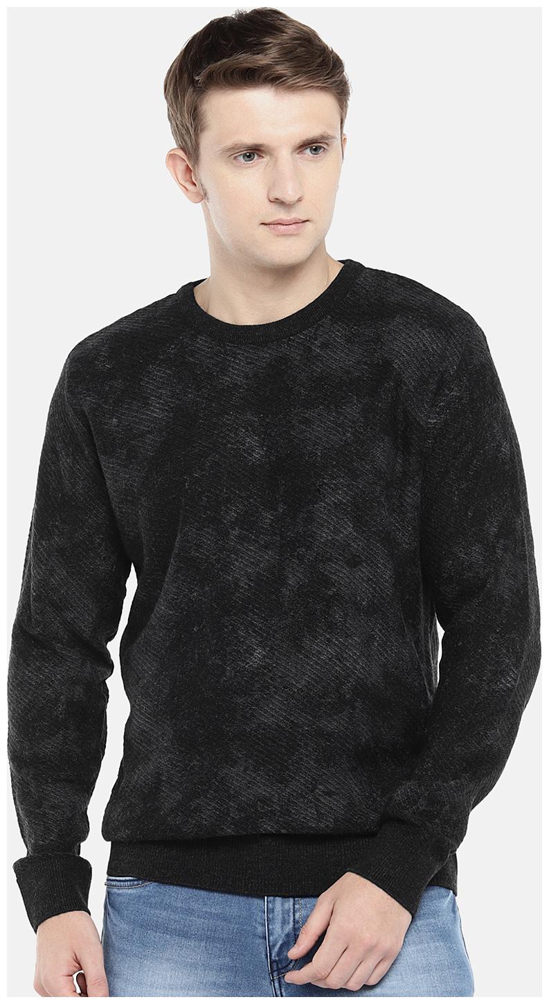 

Globus Men Cotton Printed Black Sweater