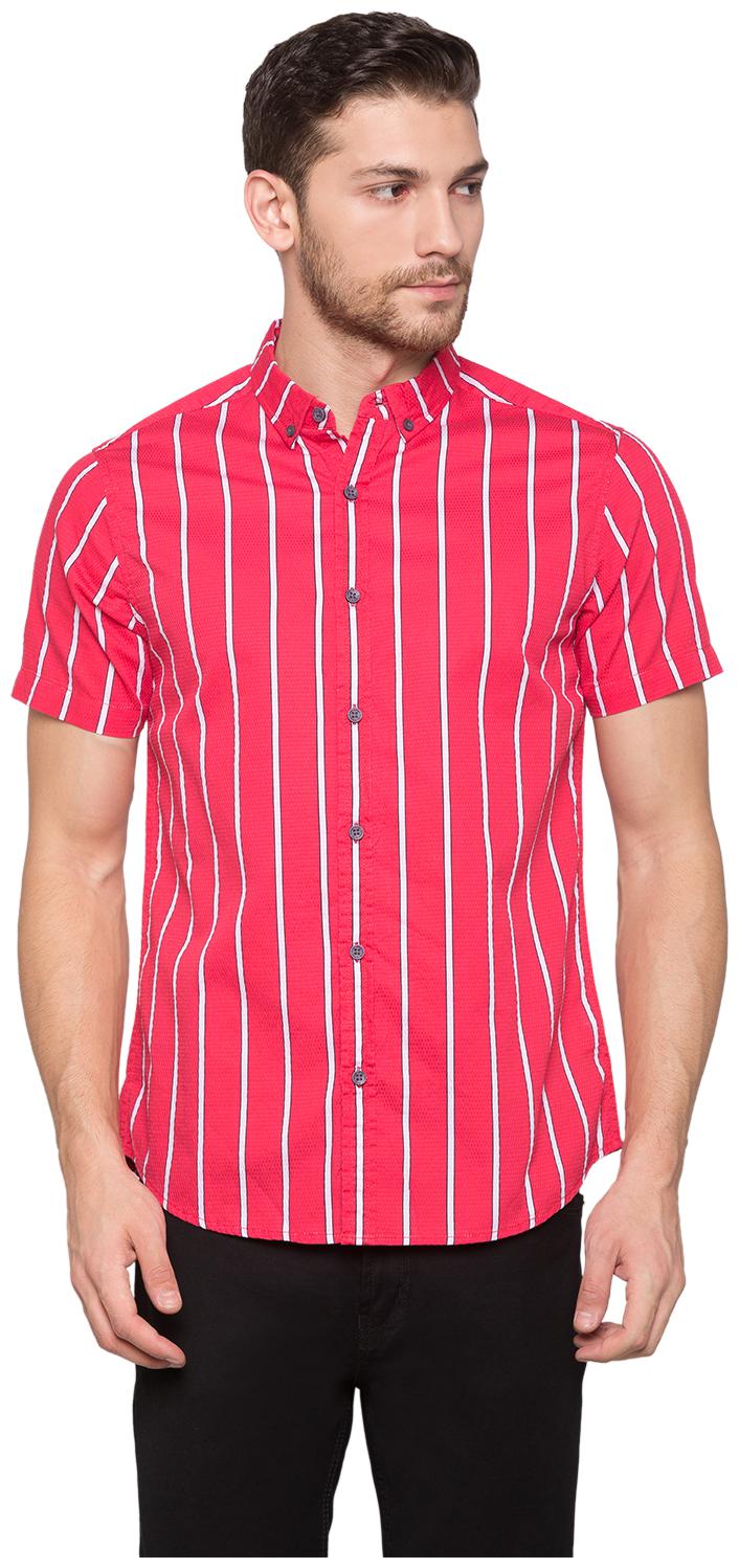 

Globus Men Red Vertical Stripes Regular Fit Casual Shirt