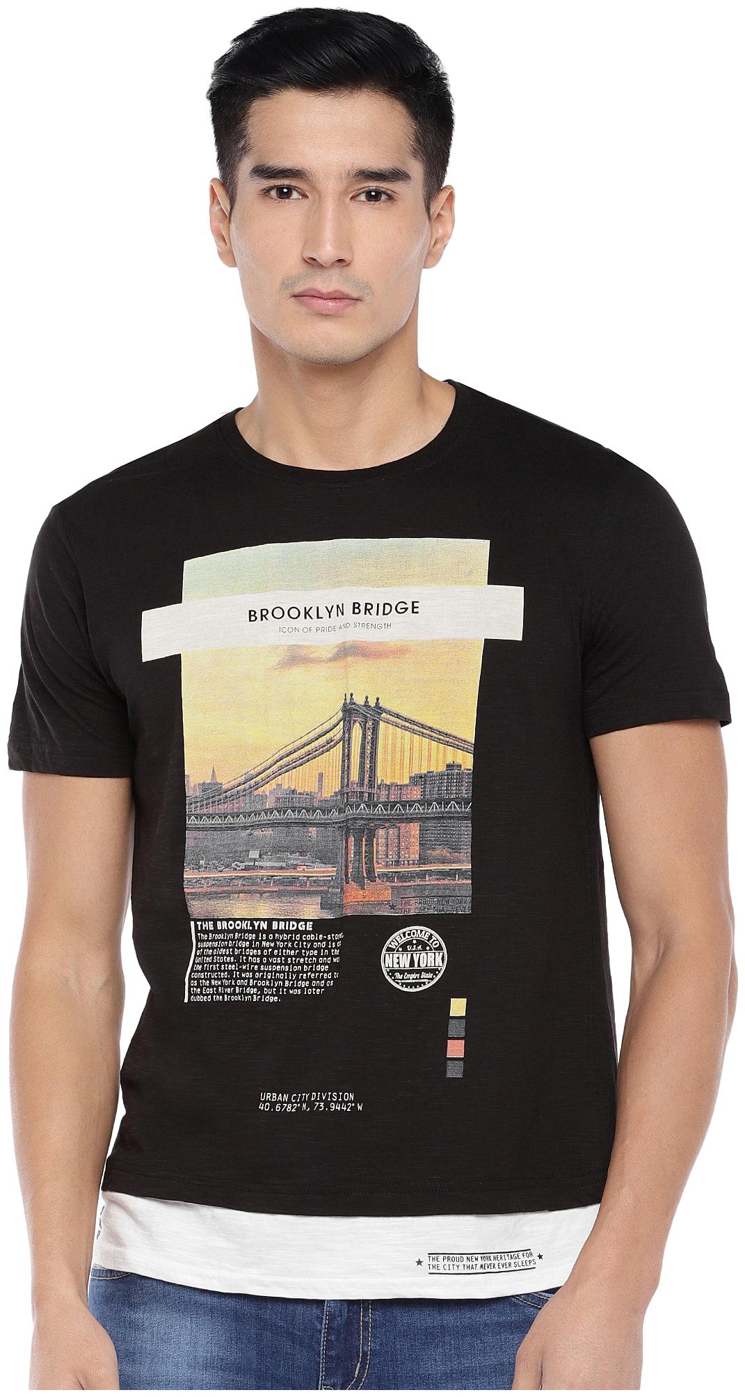 

Globus Men Black Regular fit Cotton Round neck T-Shirt - Pack Of 1