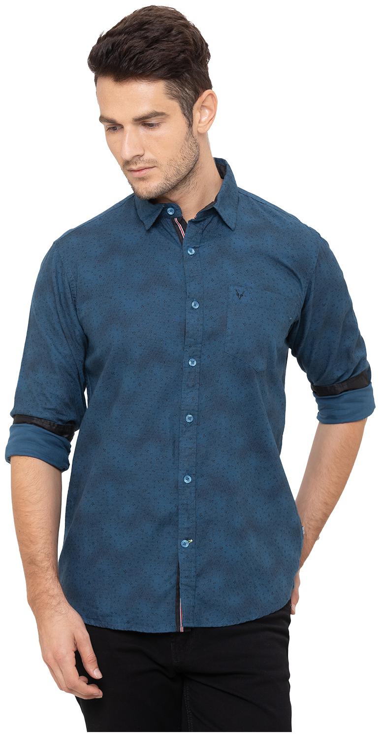 

Globus Men Blue Printed Regular Fit Casual Shirt