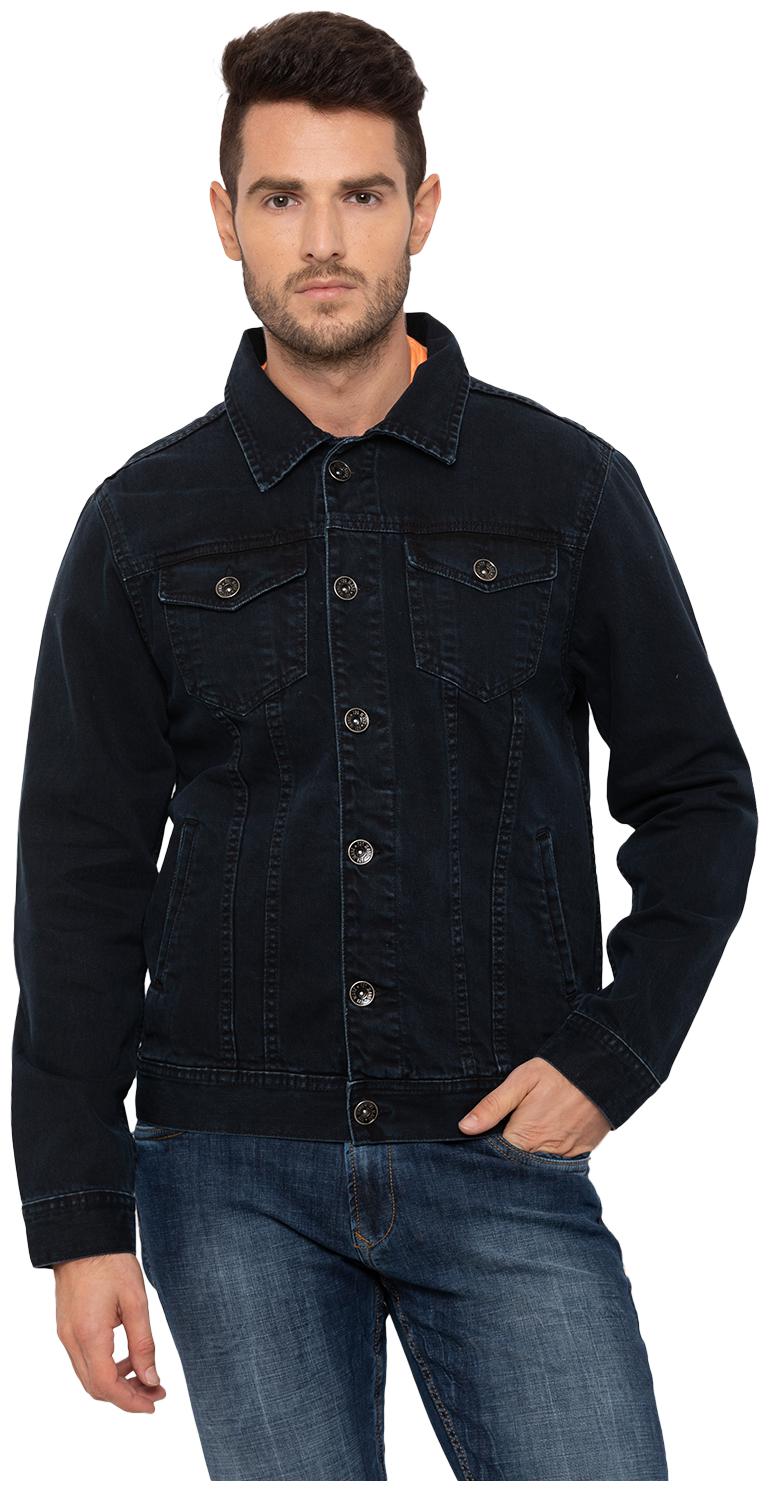 

Globus Men Black Solid Denim jacket