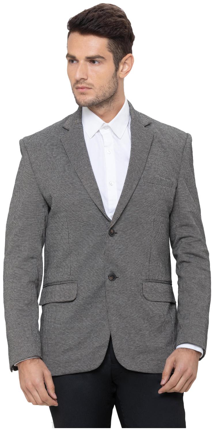 

Globus Men Grey Textured Regular fit Single Breasted Blazer