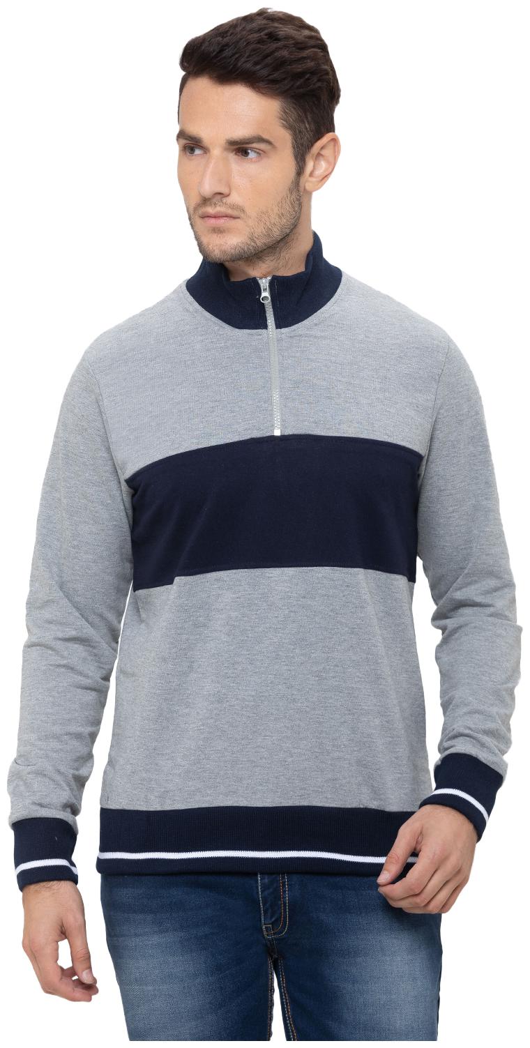 

Globus Men Grey Blue High neck Sweatshirt