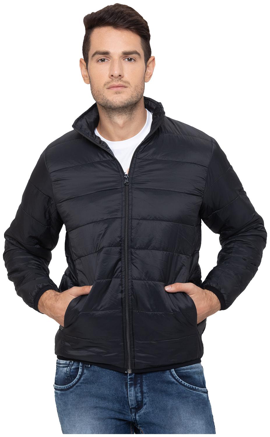 

Globus Men Black Solid Quilted jacket