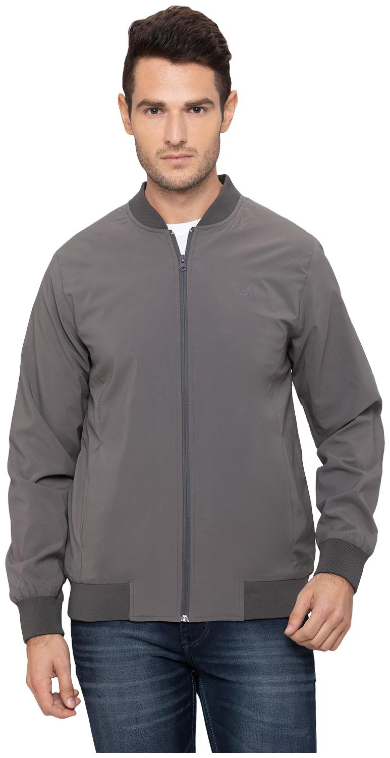 

Globus Men Grey Solid Bomber jacket