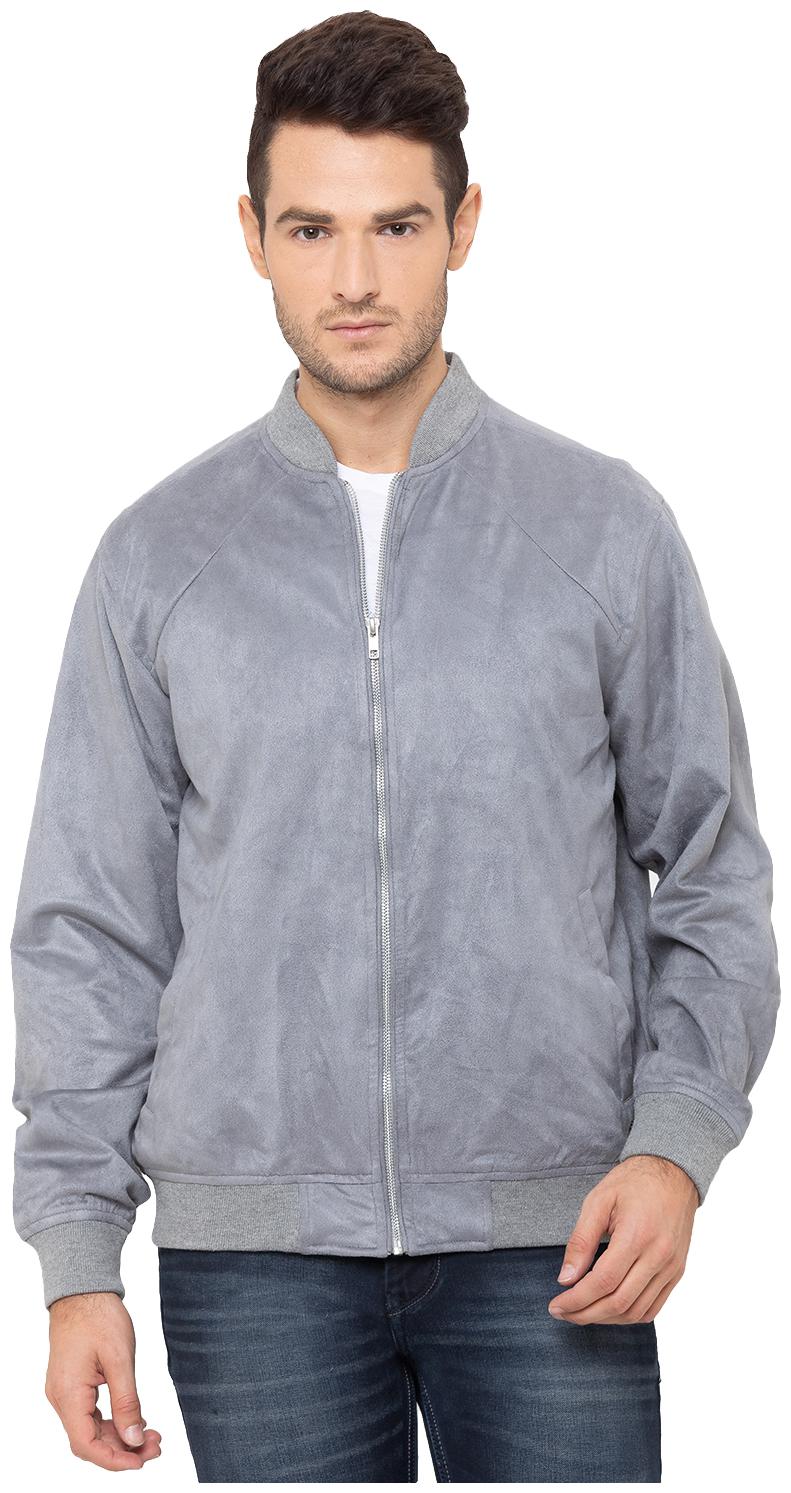

Globus Men Grey Solid Bomber jacket