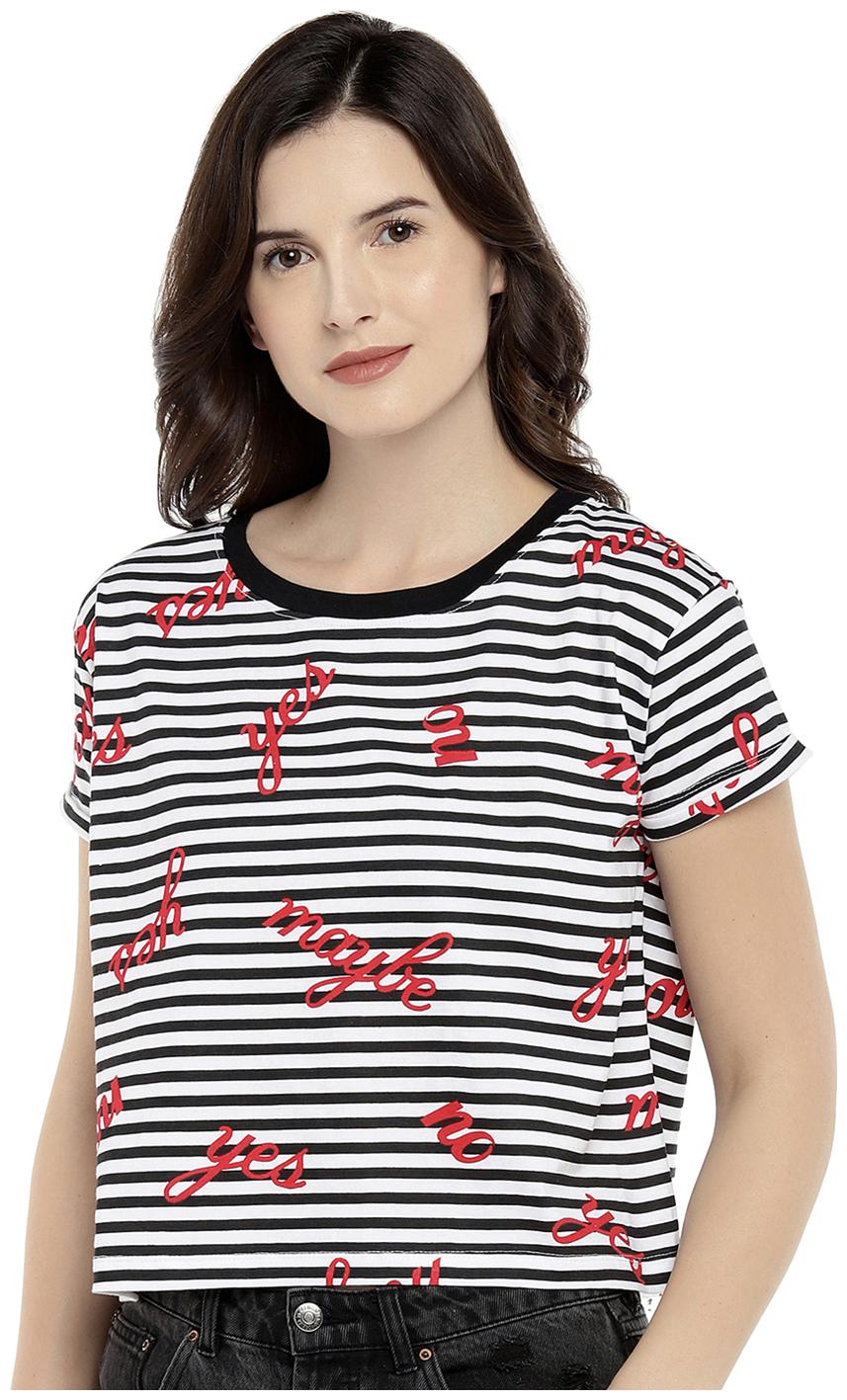 

Globus Women Multi Regular fit Round neck Cotton T shirt