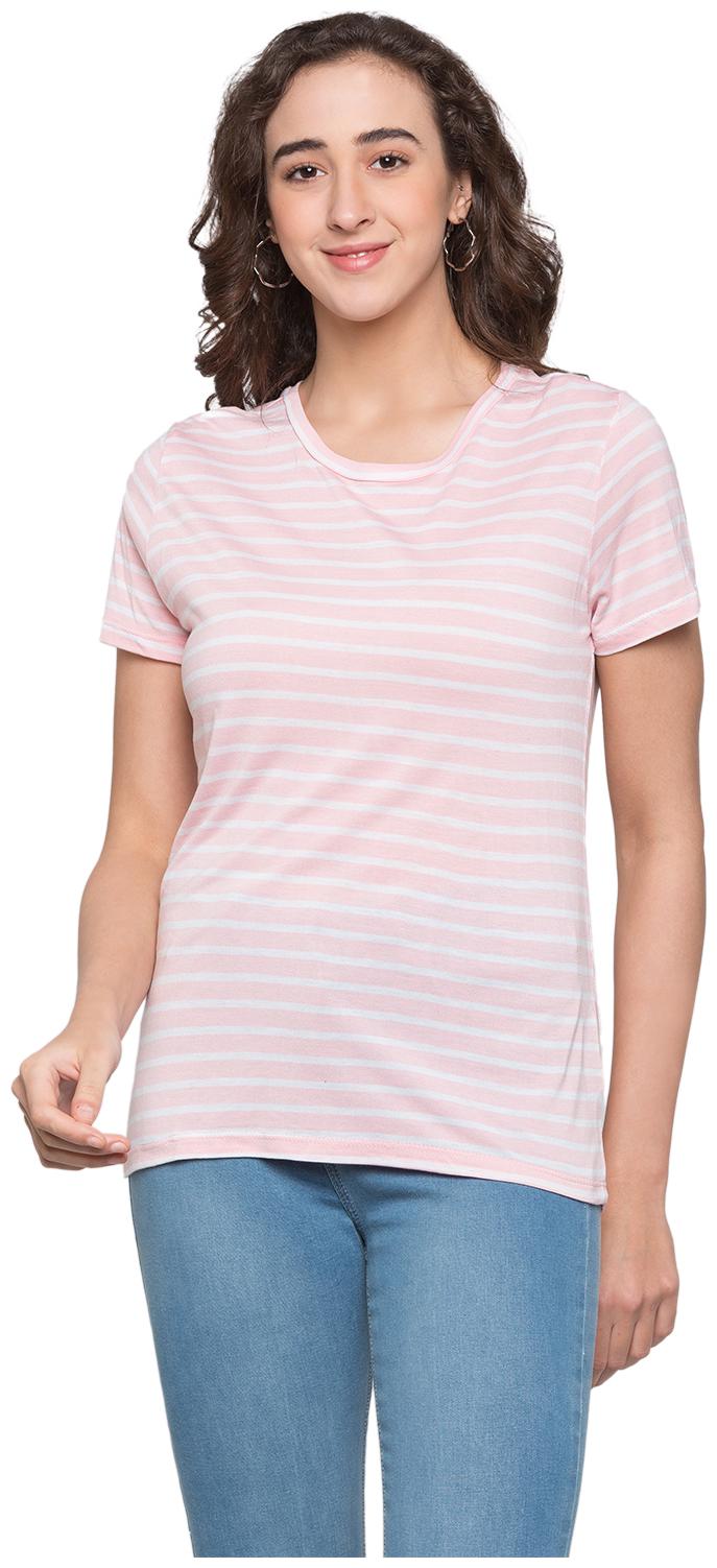

Globus Women Striped Regular top - Pink White