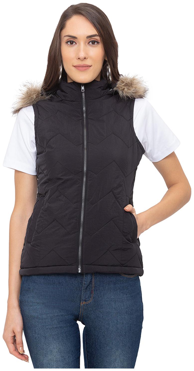 

Globus Women Solid Quilted Jacket - Black