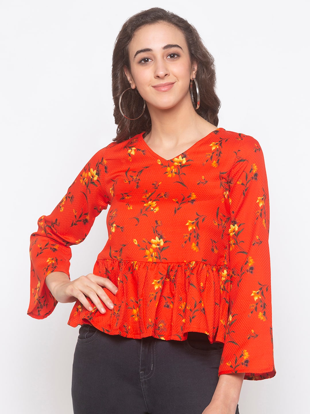 

Globus Women Floral Regular top - Orange