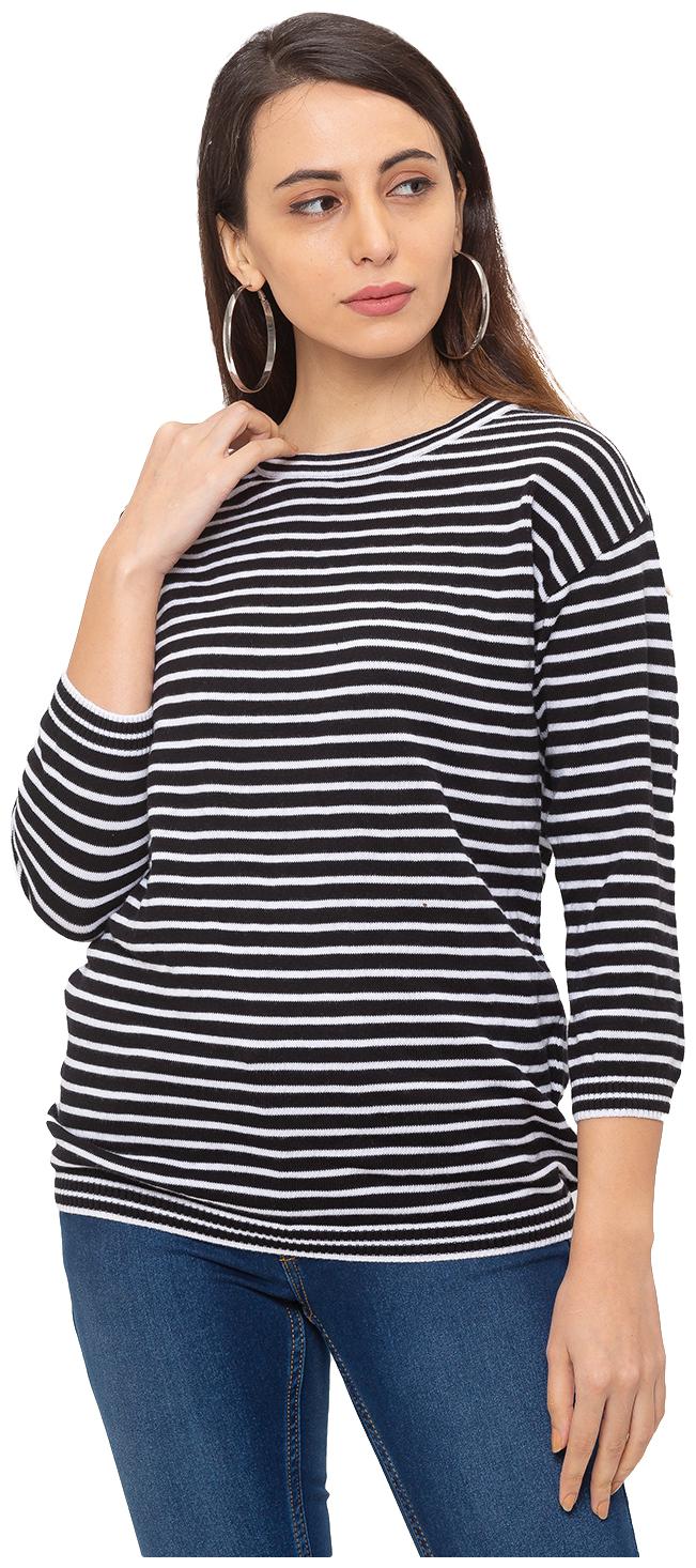 

Globus Women Striped Regular top - Black