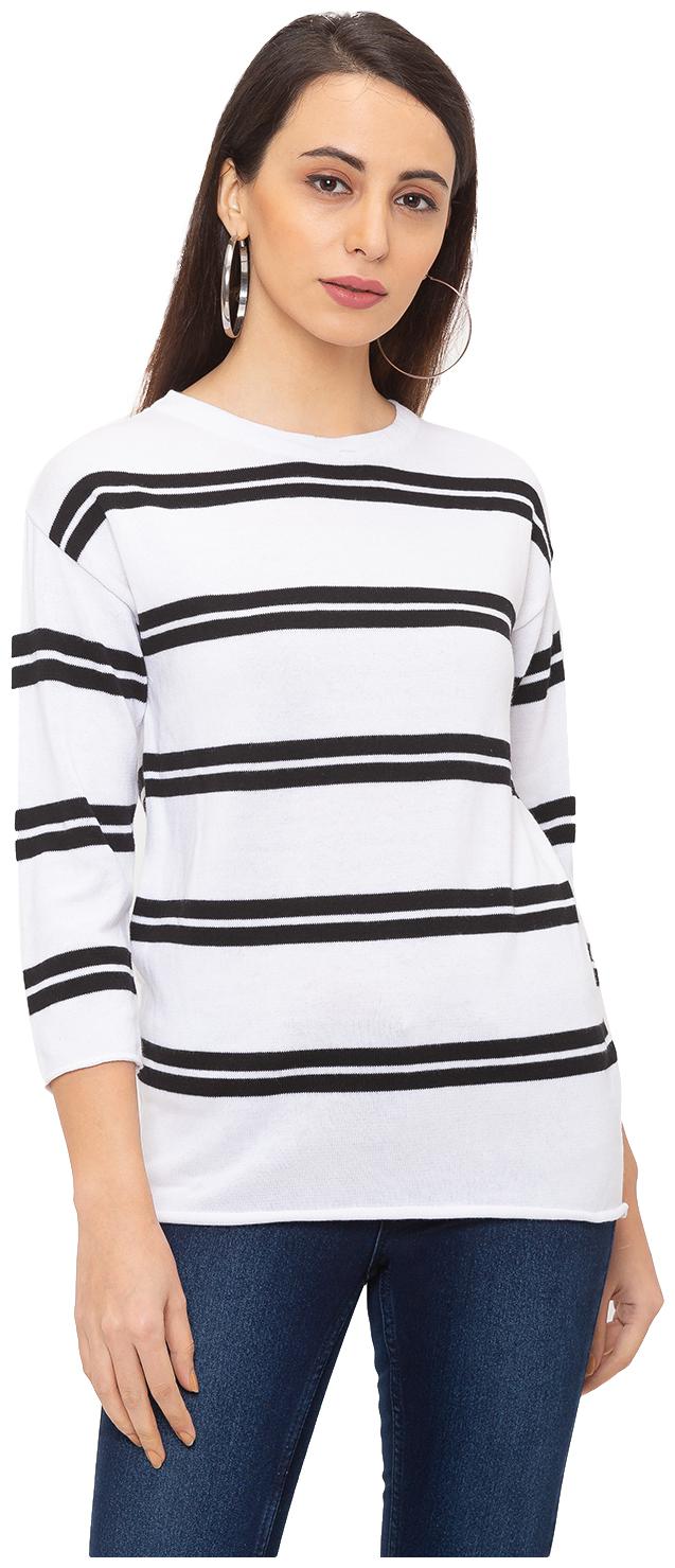

Globus Women Striped Regular top - White