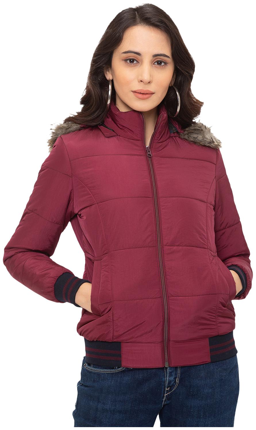 

Globus Women Solid Quilted Jacket - Magenta