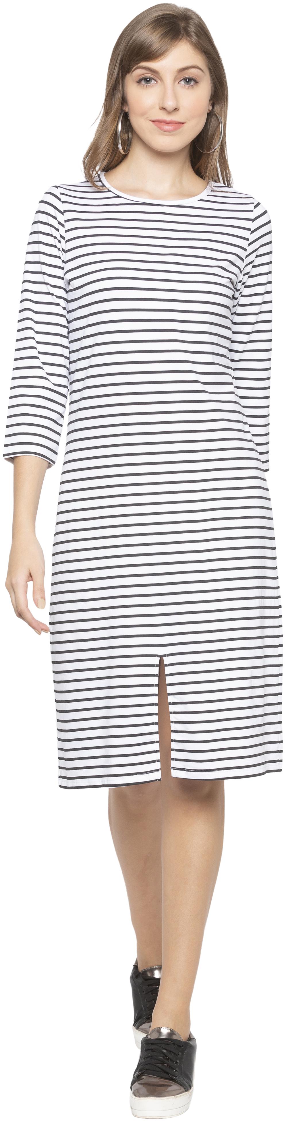 

Globus White Black Striped Bodycon dress