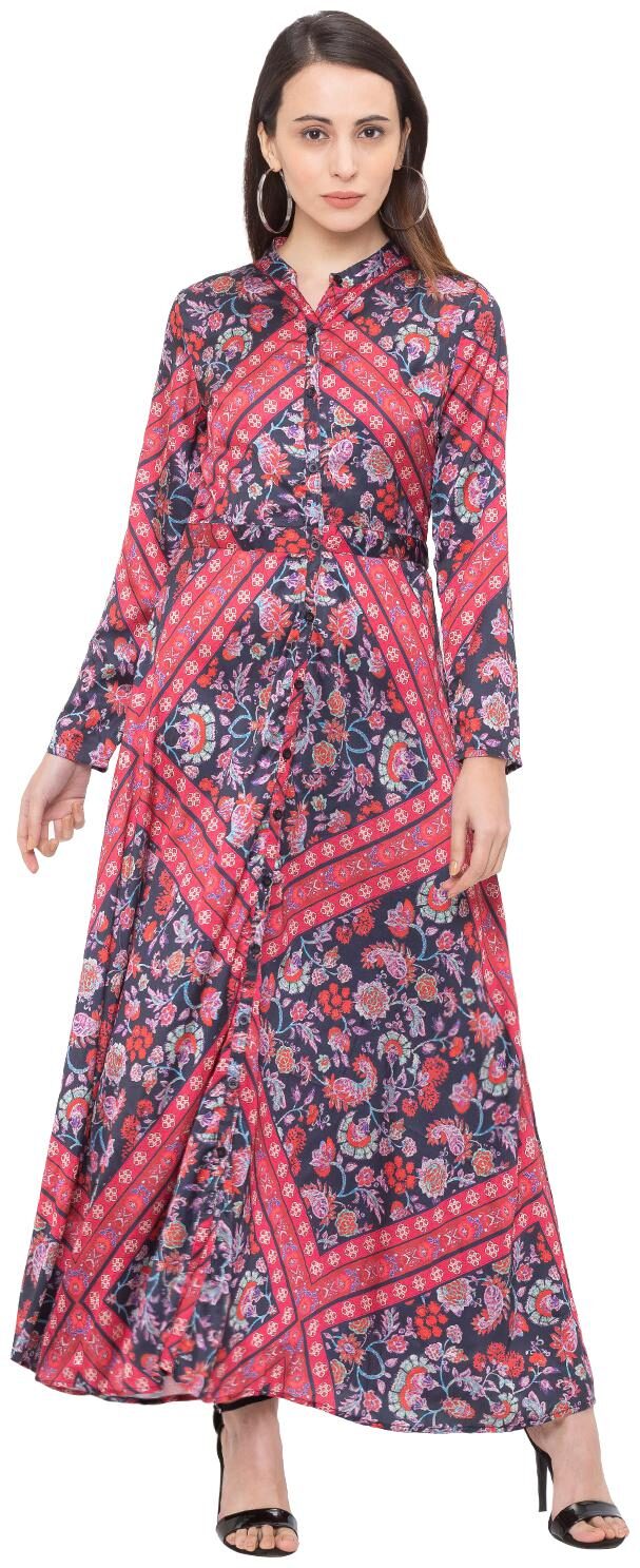 

Globus Red Blue Floral Maxi dress