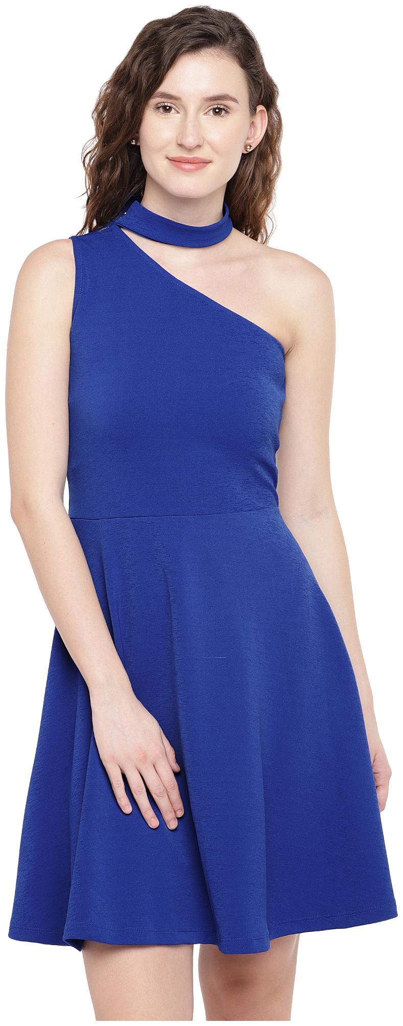 

Globus Blue Solid A-line dress