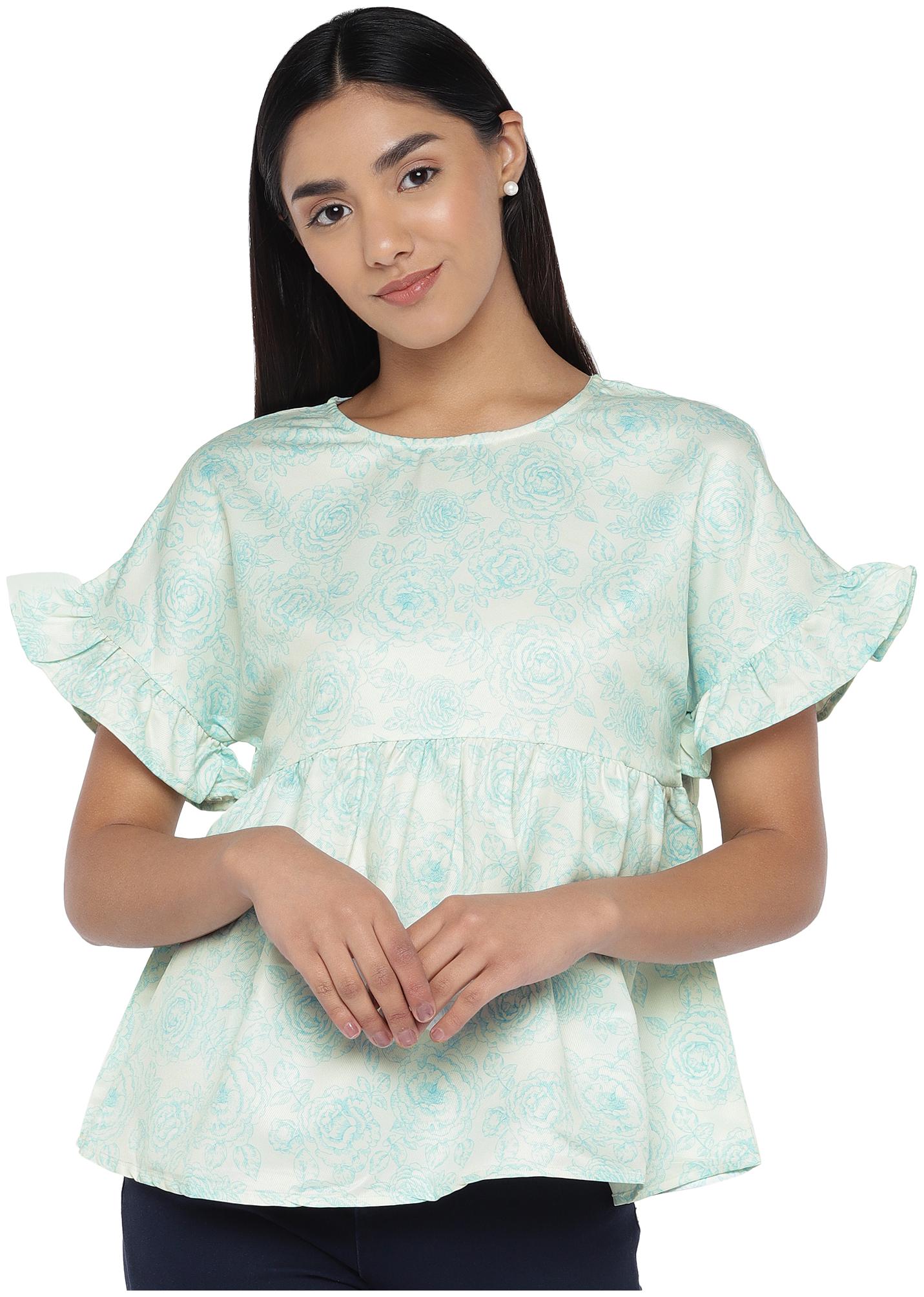 

Globus Women Printed Regular top - Green