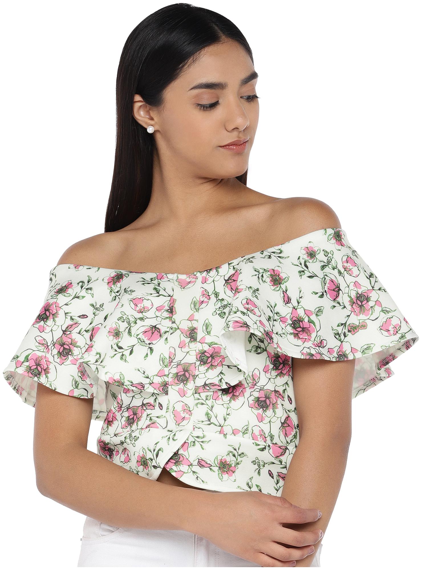

Globus Women Floral Regular top - White